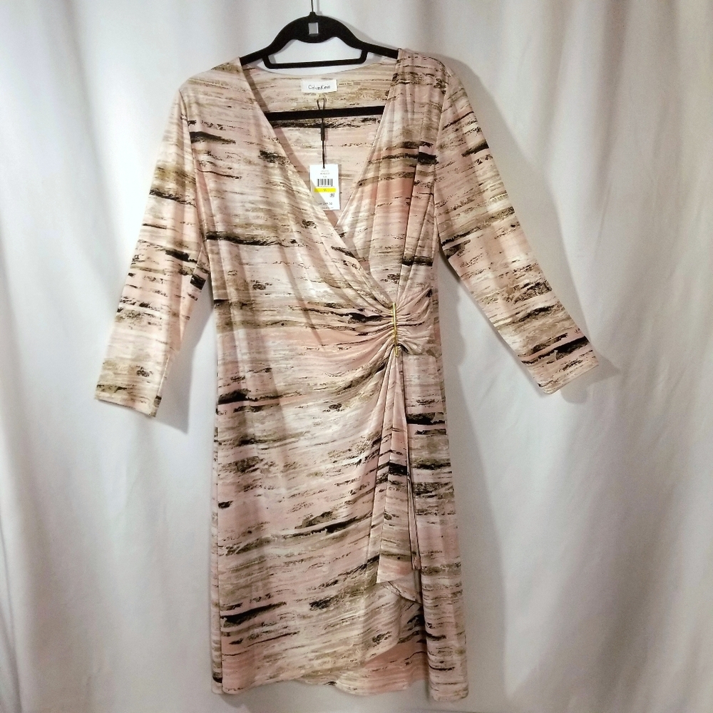 NWT Calvin Klein Wrap Dress - Three Quarter Sleeves